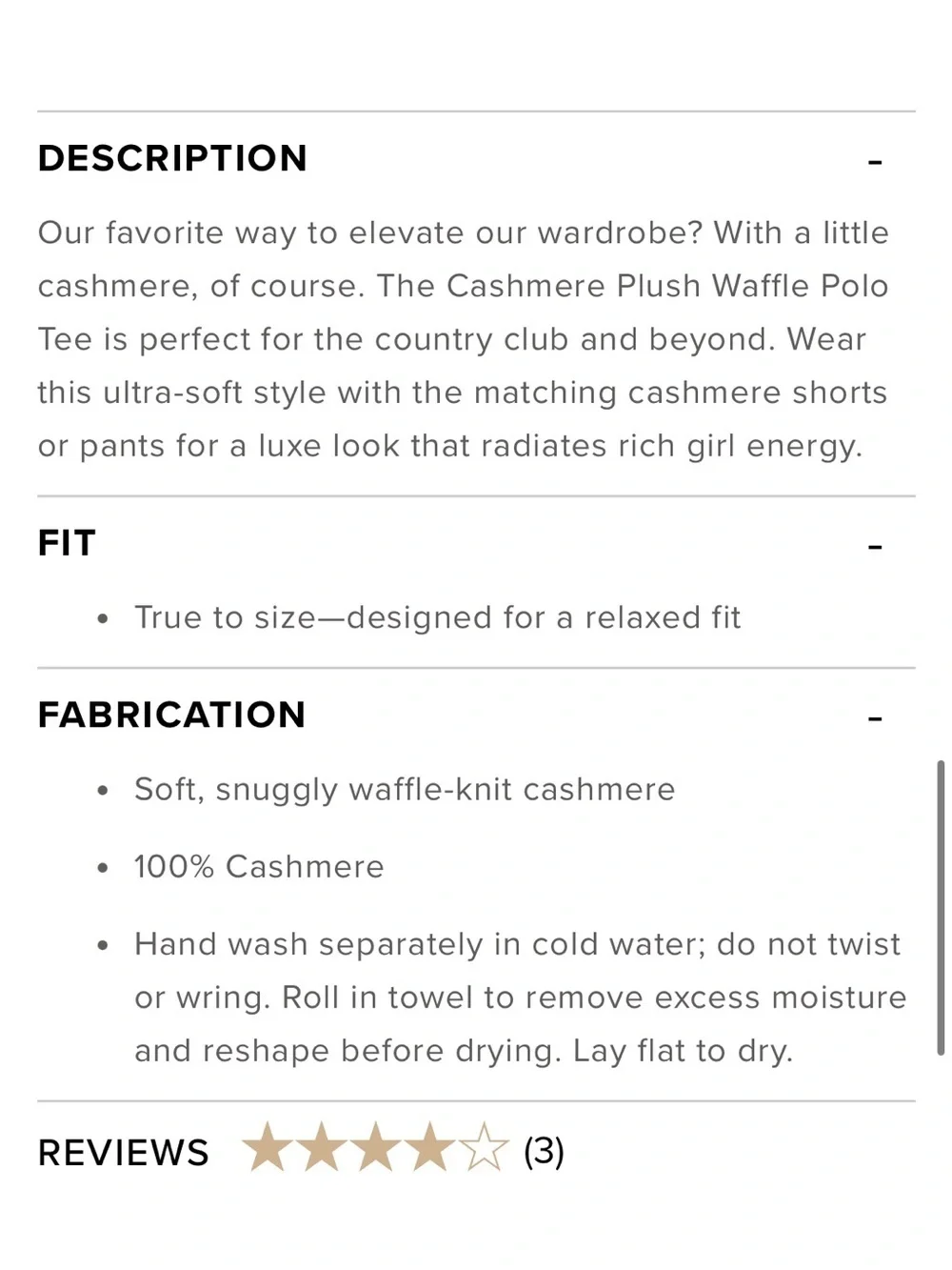 Alo Yoga Cashmere Plush Waffle Polo Tee XS